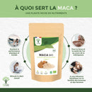 Bio-Maca-Pulver von Bioptimal, veganes Nahrungsergänzungsmittel für Energie, Vitalität, Libido und Fruchtbarkeit, in Pulverform.