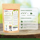 Bio-Erbsenproteinpulver von Bioptimal in einer Verpackung, hochwertiges Nahrungsergänzungsmittel aus Erbsen in Frankreich.