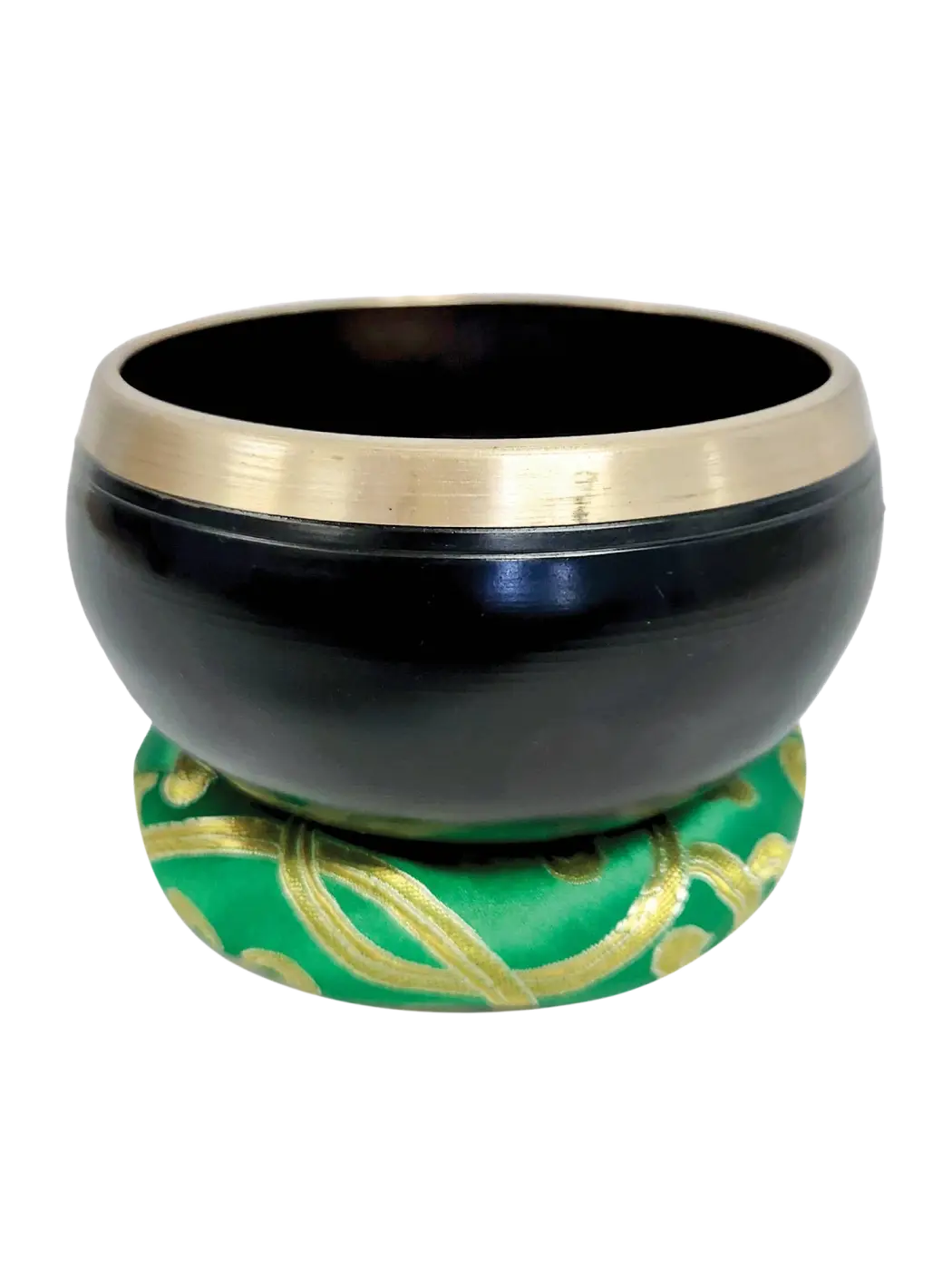 Schwarze Yak & Yeti Klangschale mit Baum des Lebens Design, 10 cm Durchmesser, handgefertigtes Musikinstrument für Meditation.