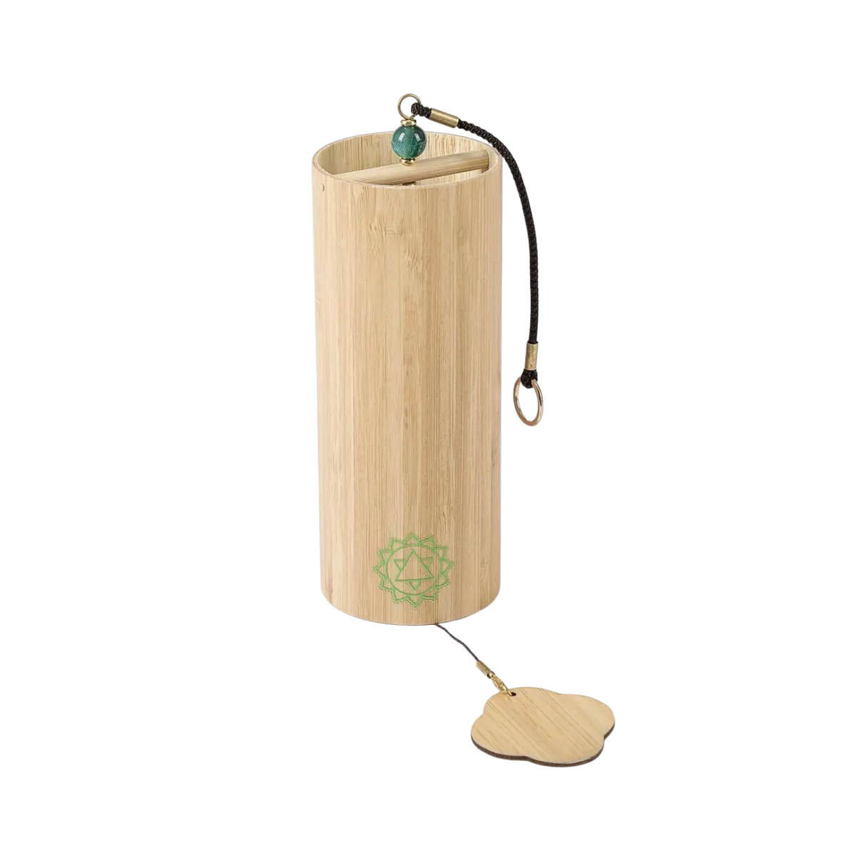 Bodhi Chakren Klangspiel aus Bambus, Chakra-Windspiel, mit bunten Klangschalen für die Anahata Chakra, Bodynova.