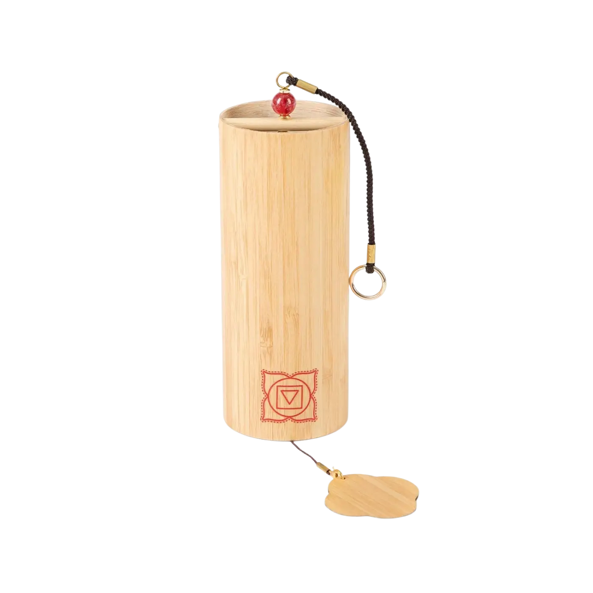 Bodynova Bodhi Chakren Klangspiel aus Bambus, Chakra-Windspiel mit Muladhara Klangschalen in C-E, dekoratives Klanginstrument
