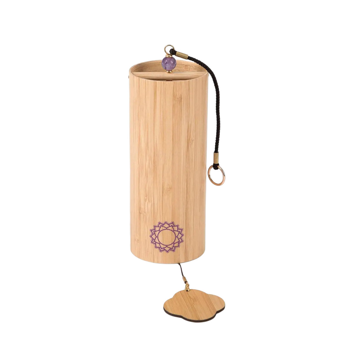 Bodynova Bodhi Chakren Klangspiel aus Bambus, Chakra-Windspiel mit bunten Klangschalen für die Energiezentren.