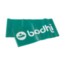 Teal bodhi fitnessband aus latex grün stark mit weißem logo und rundem emblem für krafttraining mana shop