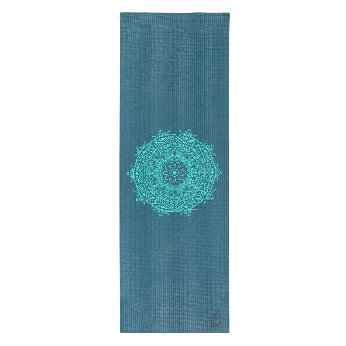 Bodhi leela yogamatte mandala aubergine mit teal farbener textur und leela collection mandala design im mana shop