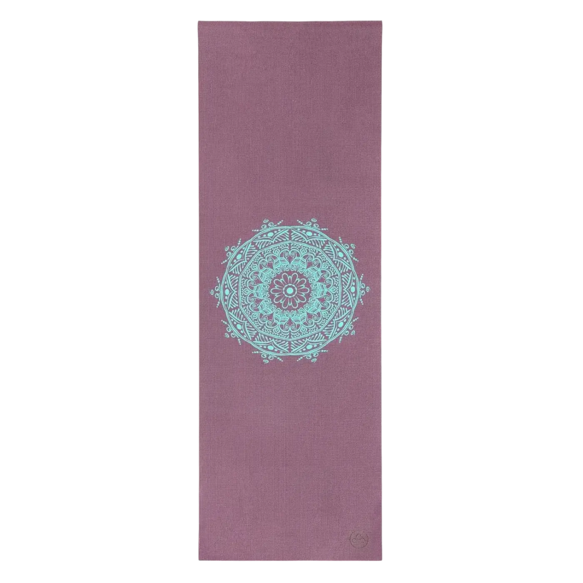 Bodhi leela yogamatte mandala aubergine mit detailliertem teal mandala design aus der leela collection mandala bei mana shop