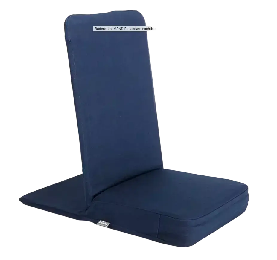 Navyblauer bodhi mandir backjack bodenstuhl mit gepolstertem sitz und rückenlehne für meditation und entspannung