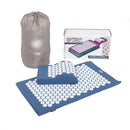 Bodynova VITAL Akupressurmatte Set mit Noppen zur Muskelentspannung und Schmerzlinderung, liegend auf einer weißen Oberfläche.