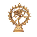 Messing-Nataraj-Statue, ca. 14 cm, dekorative Figur aus Bodynova für die Raumgestaltung, detailreiche indische Dekoration