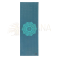 Teal yogamatte mandala zweifarbig aus der leela collection mit helltürkisem mandala design für yogaübungen