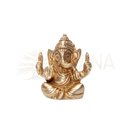 Goldene Bodynova Ganesha Statue aus Messing, ca. 7 cm hohe Dekorationsfigur für Zuhause, detailreiche indische Götterfigur