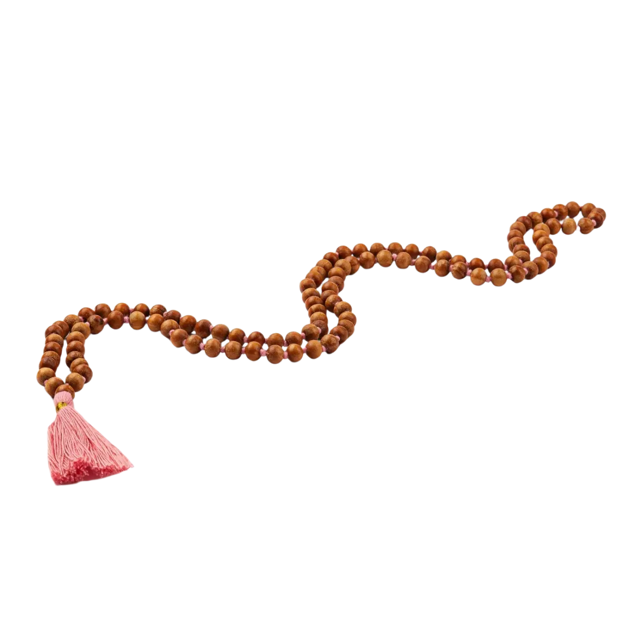 Bodynova Mala Yoga Kette aus Sandelholz mit Duft, farbiger Quaste und 108 Perlen, handgefertigter Schmuck für Meditation