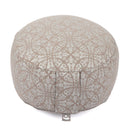 Meditationskissen Bodynova RONDO Maharaja Collection Raja in Taupe/Silber mit Dinkelhülsen, gemütlich und stilvoll gestaltet