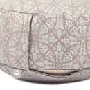 Meditationskissen Bodynova RONDO Maharaja Collection Raja in Taupe und Silber mit Dinkelhülsen, bequemes Sitzkissen für Meditation