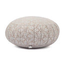 Meditationskissen Maharaja Collection "Raja" von Bodynova in Taupe und Silber, bequem und stilvoll für Meditation.