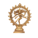 Goldene Bodynova Nataraj Statue aus Messing, ca. 14 cm hohe Dekorationsfigur für spirituellen Wohnstil