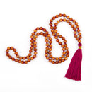 Bodynova Mala Yoga Kette aus Sandelholz mit bunten Quasten und 108 Perlen, meditative Schmuck mit Duft.