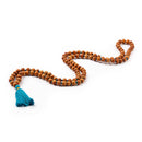 Bodynova Mala Yoga Kette aus Sandelholz mit farbiger Quaste und 108 Perlen, ideal für Meditation und spirituellen Schmuck