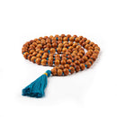 Bodynova Mala Yoga Kette aus Sandelholz mit farbiger Quaste und 108 Perlen, ideal für Meditation und Entspannung