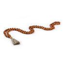 Bodynova Mala Yoga Kette aus Sandelholz mit farbiger Quaste und 108 Perlen, eleganter Schmuck für Meditation und Yoga