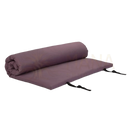 Bodynova shiatsumatte 4-lagig in lila mit abnehmbarem bezug und schwarzen stoffbändern als shiatsu mat mit outdoor-kissen