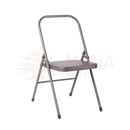 Bodynova yoga stuhl anthrazit aus metall mit gepolstertem sitz und gummifüßen für iyengar yoga präzise ausrichtung
