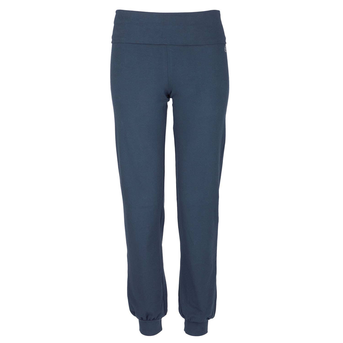 Yamadhi Roll-Down Yogahose von Bodynova, dunkelblau, Bündchen, Bio-Baumwolle, für Yoga und Freizeit, Größe XS