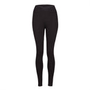 Schwarze Yogahosen von Bodynova, Crossed Waist, Bio-BW, für Yoga, aus elastischem Material, bequem und sportlich.