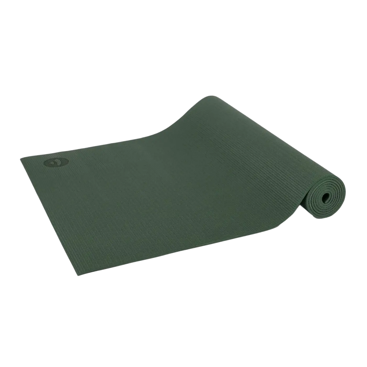 Dunkelgrüne Bodynova Yogamatte ASANA mit strukturierter Oberfläche, ideal für Yoga-Übungen und Meditation.
