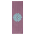 Yogamatte von Bodynova aus der LEELA Collection Mandala Aubergine mit buntem Mandala-Design auf rutschfester Oberfläche