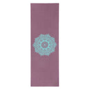 Yogamatte von Bodynova aus der LEELA Collection Mandala Aubergine mit buntem Mandala-Design auf rutschfester Oberfläche