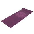 Yogamatte aus der Bodynova LEELA Collection Mandala Aubergine mit buntem Mandala-Design, rutschfeste Oberfläche, für Yoga und Fitness