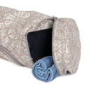 Asana-Tasche aus Baumwolle von Bodynova, 70 cm, in Taupe und Silber, geeignet für Yoga-Zubehör, mit Maharaja-Design
