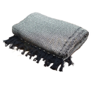 Gefaltete boho comfort decken 125 x 150 cm anthrazit mit schwarz-weißem geometrischem muster und dunklen fransen