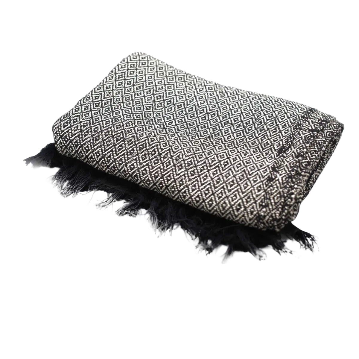 Gefaltete anthrazitfarbene Boho Comfort Decke von AW Artisan, 125 x 150 cm, weiche und stilvolle Wohndecke.