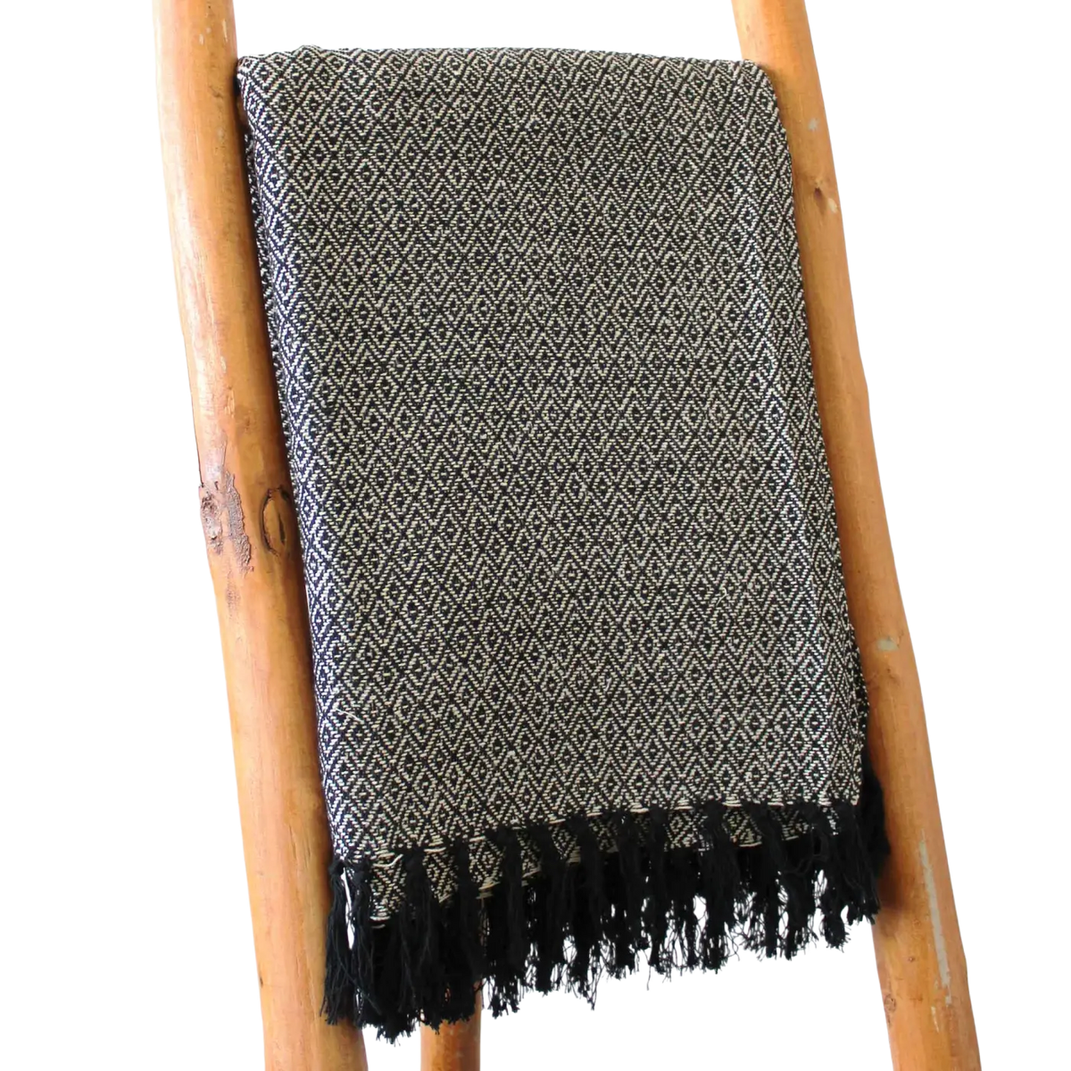 Strukturierte Boho Comfort Decke in Anthrazit, 125 x 150 cm, von AW Artisan, gemütliche Wohndecke für das Schlafzimmer oder Wohnzimmer.