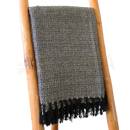 Boho comfort decken anthrazit 125 x 150 cm mit strukturierter schwarzer und grauer weboptik und diamantmuster boho blanket mana shop