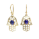 Bronzeohrringe „Hand der Fatima“ mit Schutzsymbol und Mineralenergie, handgefertigter Schmuck von Vives de la Cortada S.L