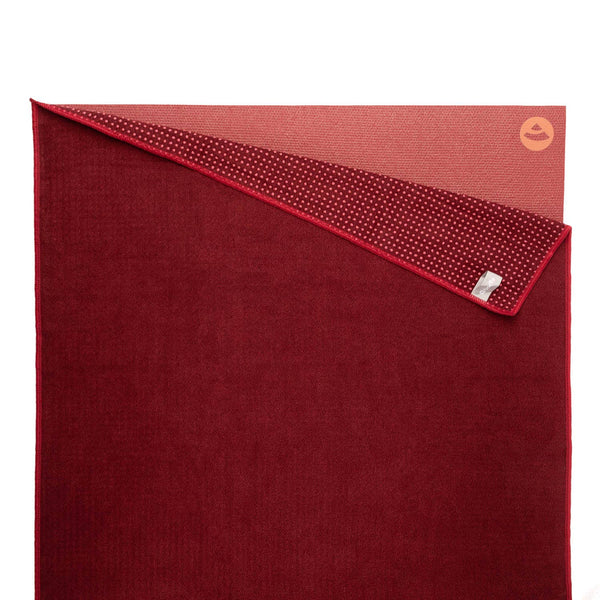 Serviette de yoga GRIP² Serviette de yoga avec picots antidérapants rouge foncé