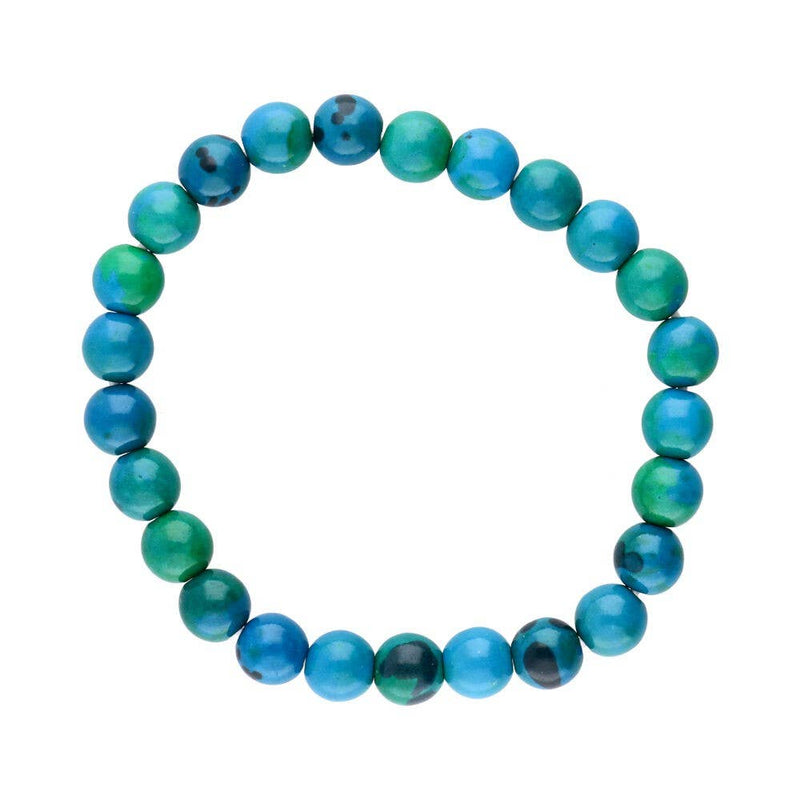 Chrysocola 8 mm thick bracelet