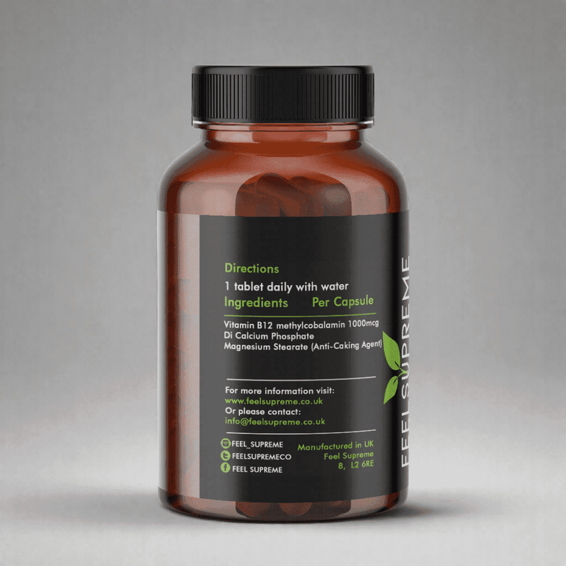 Vitamine B12 | Méthylcobalamine 60 capsules (1000 mcg chacune)