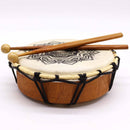 Schamanentrommel mit Mandala-Motiv und Schlägel, 20 cm Durchmesser, aus Holz, handgefertigt, für Rituale und meditative Zeremonien