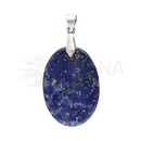 Ein tiefblauer lapis lazuli cabochon anhänger mit goldenen flecken und silberfarbenem metall als stein der weisheit