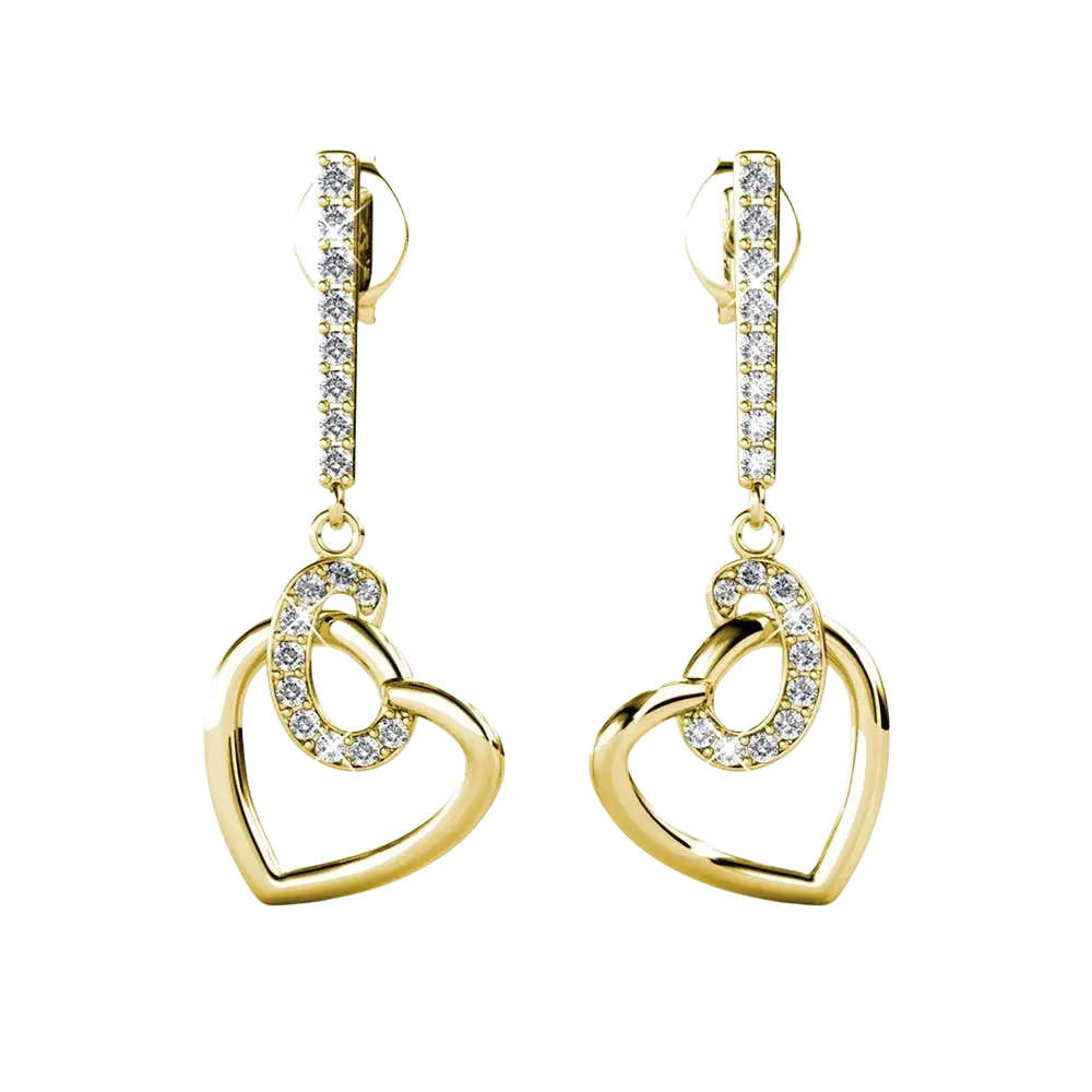 Goldene CARALI / MYC Paris Allure Ohrringe mit funkelnden Kristallen, eleganter Schmuck für besondere Anlässe