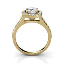 Goldener Verlobungsring CARALI / MYC Paris mit Kristallen, eleganter Cushy Fingerring aus Schmuckmaterial, detailreiche Gestaltung