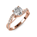 Verlobungsring CARALI / MYC Paris Eleanor aus Roségold mit funkelnden Kristallen, eleganter Schmuck für besondere Anlässe