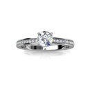 Verlobungsring CARALI / MYC Paris Elise Fingering aus Silber mit funkelnden Kristallen, eleganter Schmuck für besondere Anlässe