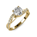 Verlobungsring CARALI / MYC Paris Eleanor mit Gold und Kristallen, eleganter Fingerring aus Schmuck mit funkelnden Details