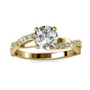 Verlobungsring CARALI / MYC Paris Eleanor Fingerring aus Gold mit Kristall, eleganter Schmuck für besondere Anlässe