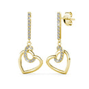 Goldene CARALI / MYC Paris Allure Ohrringe mit Kristallen, elegantes Schmuckstück mit funkelnden Details.