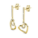 Goldene Kristall-Ohrringe von CARALI / MYC Paris, elegantes Schmuckstück mit funkelnden Kristallen, auffällig und stilvoll.